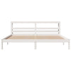 Bed Frame without Mattress White 200x200 cm Solid Wood Pine