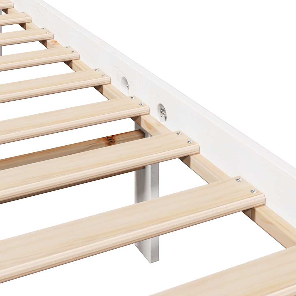 Bed Frame without Mattress White 120x200 cm Solid Wood Pine
