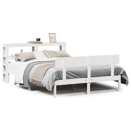 Bed Frame without Mattress White 140x200 cm Solid Wood Pine