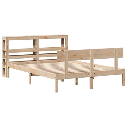 Bed Frame without Mattress 150x200 cm King Size Solid Wood Pine