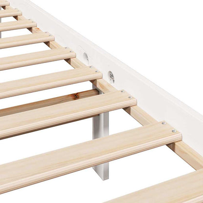 Bed Frame without Mattress White 180x200 cm Super King Solid Wood Pine