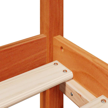Bed Frame without Mattress Wax Brown 120x190 cm Small Double Solid Wood Pine