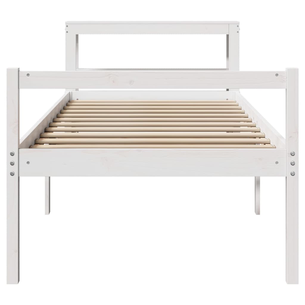 Senior Bed with Headboard without Mattress White 75x190 cm