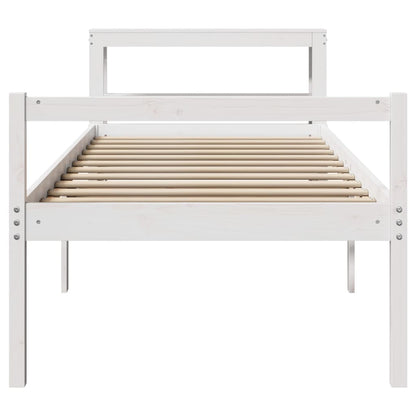 Senior Bed with Headboard without Mattress White 75x190 cm
