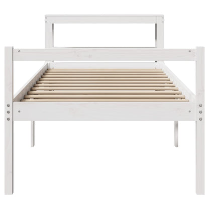 Senior Bed with Headboard without Mattress White 90x190 cm