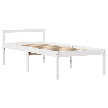 Senior Bed with Headboard without Mattress White 90x190 cm