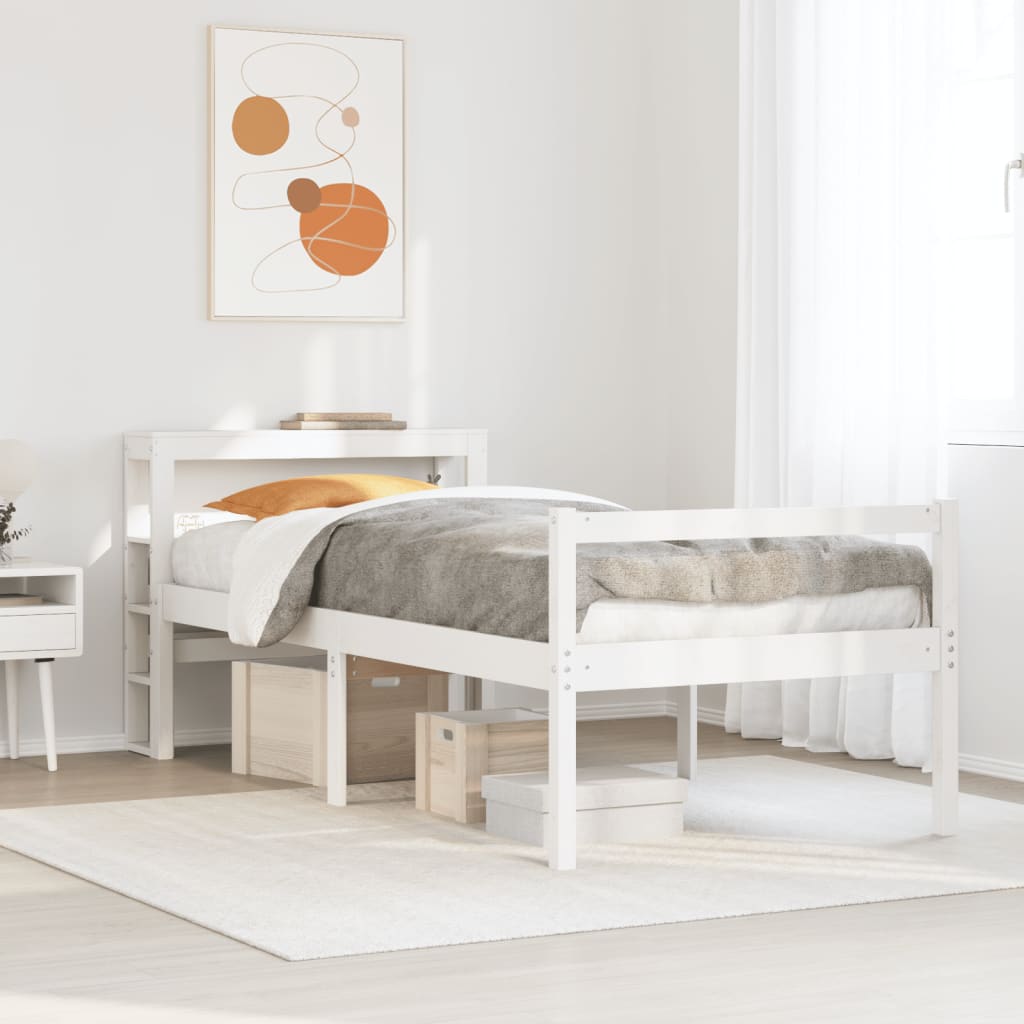 Senior Bed with Headboard without Mattress White 90x190 cm