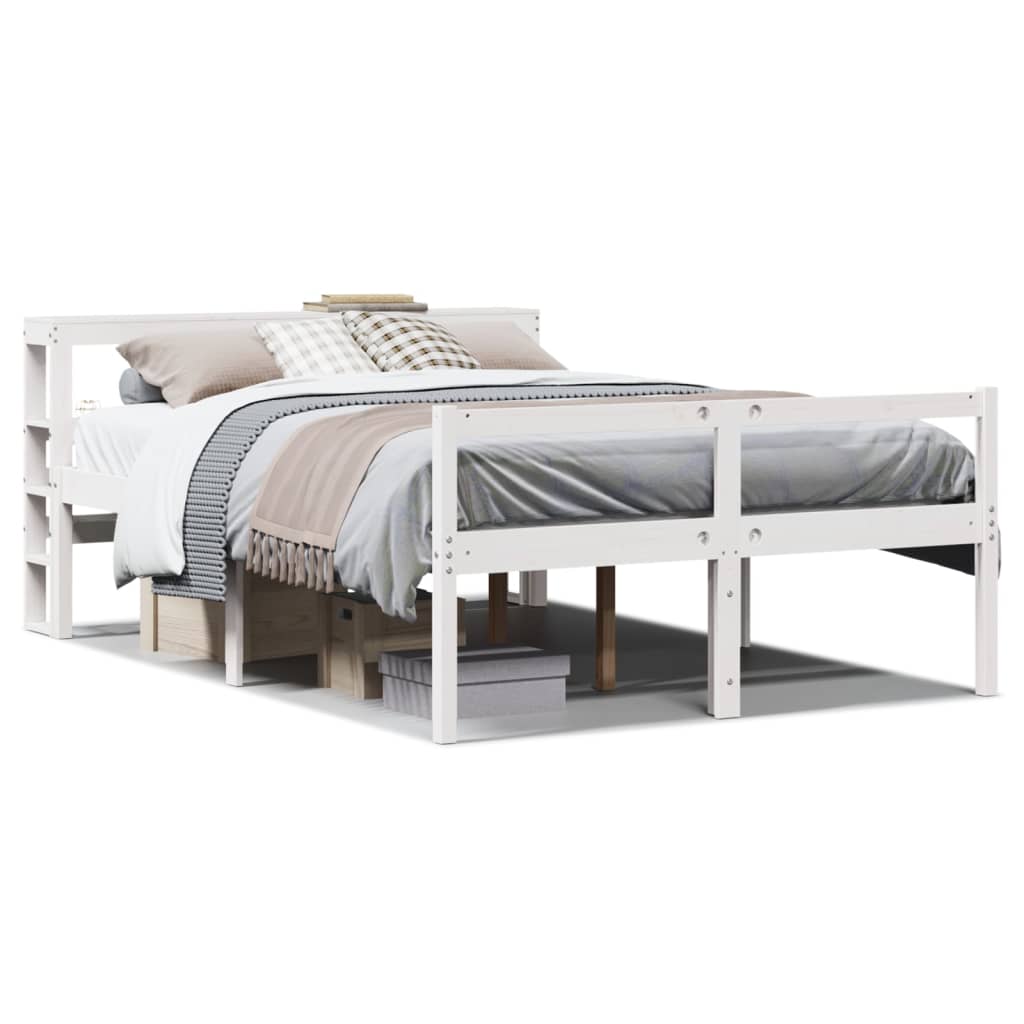 Senior Bed with Headboard without Mattress White 120x190 cm