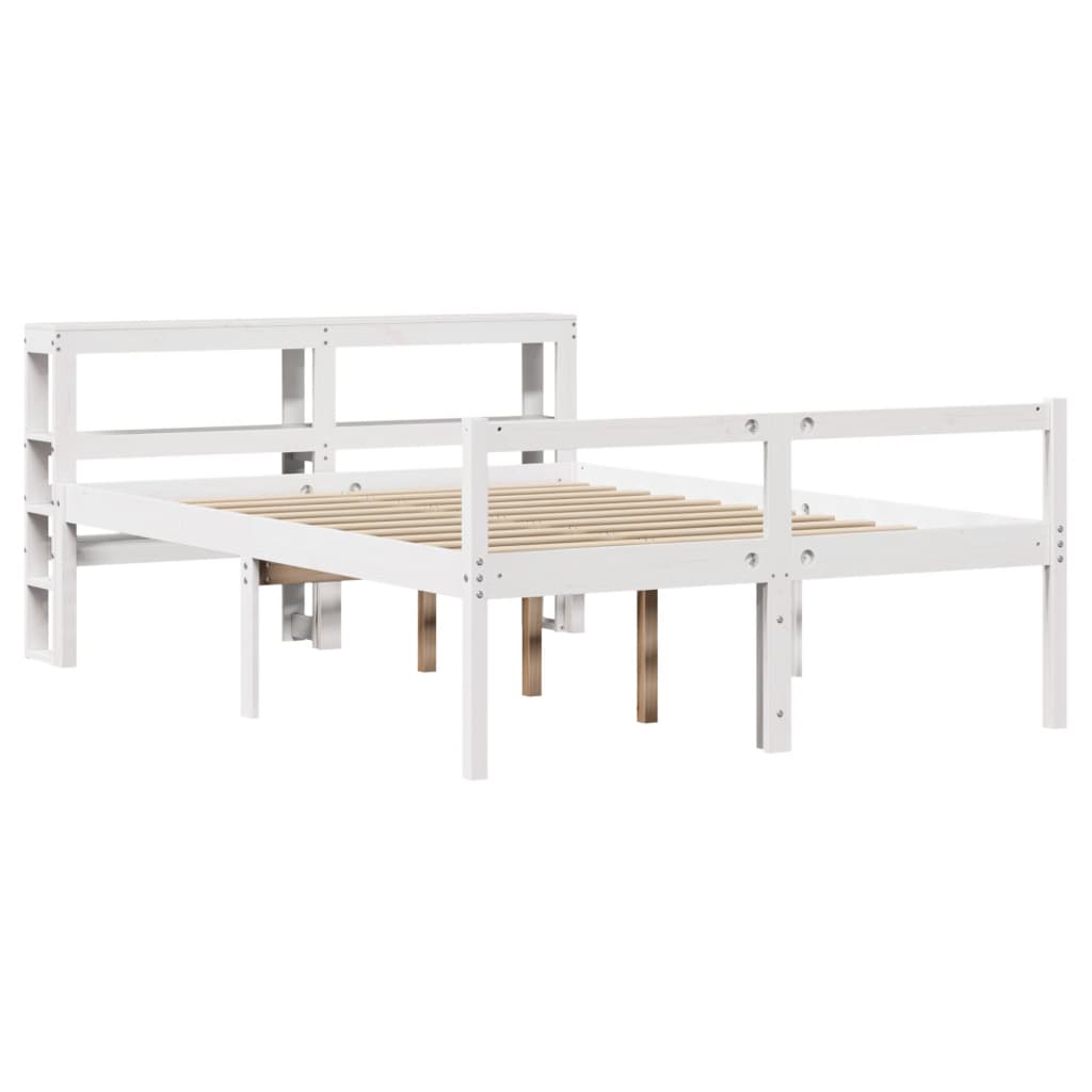Senior Bed with Headboard without Mattress White 120x190 cm