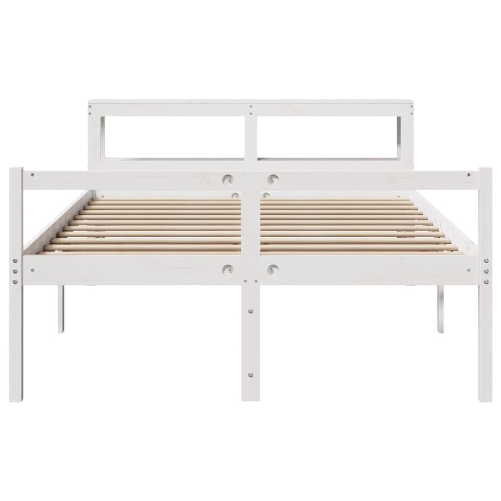Senior Bed with Headboard without Mattress White 120x190 cm
