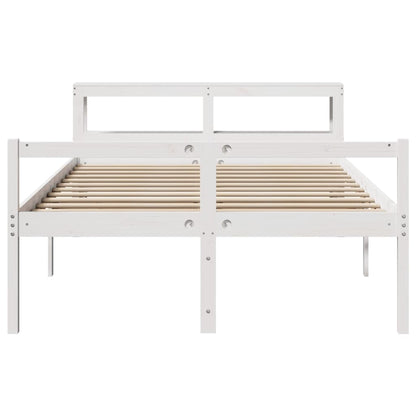 Senior Bed with Headboard without Mattress White 120x190 cm