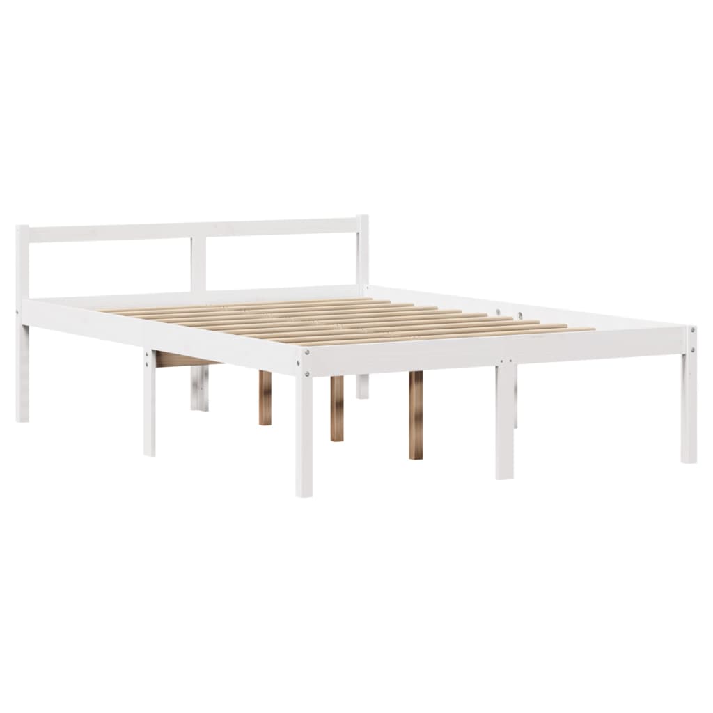 Senior Bed with Headboard without Mattress White 120x190 cm