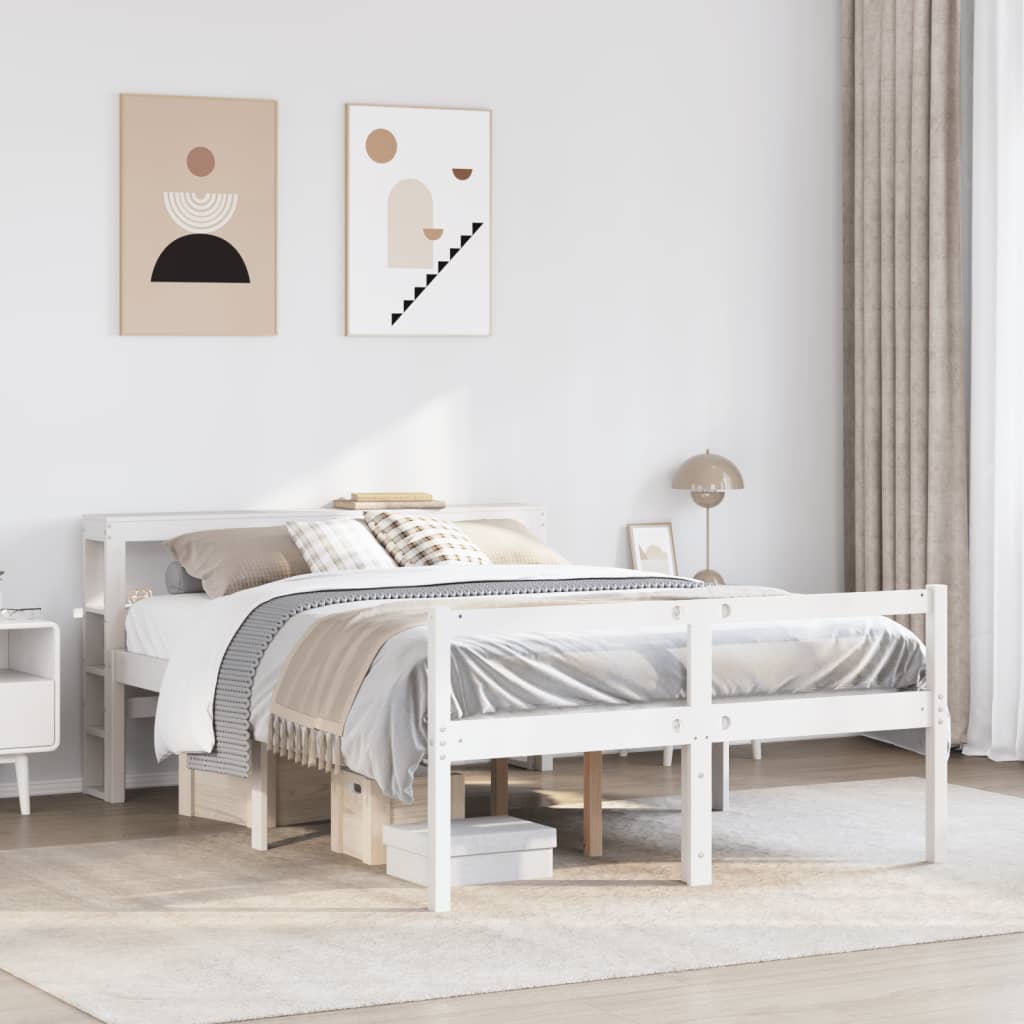 Senior Bed with Headboard without Mattress White 120x190 cm