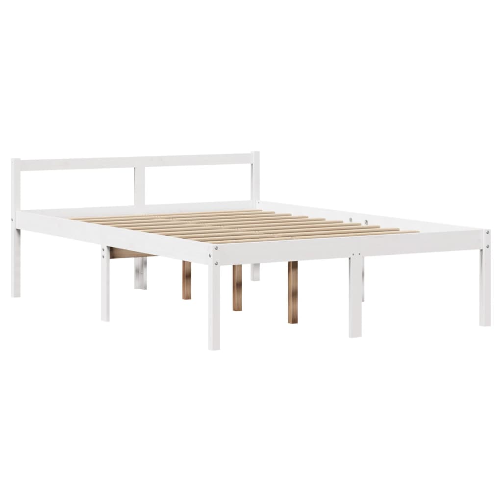 Senior Bed with Headboard without Mattress White 140x200 cm