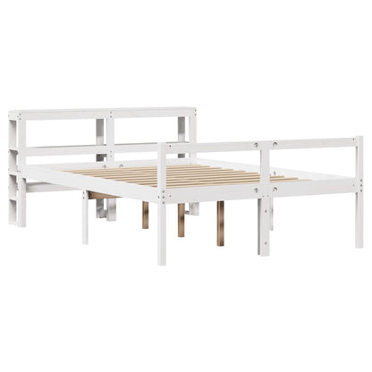 Senior Bed with Headboard without Mattress White 150x200 cm King Size