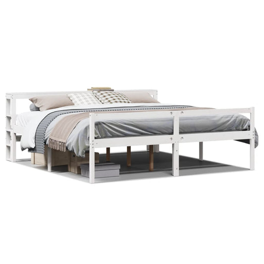 Senior Bed with Headboard without Mattress White 180x200 cm