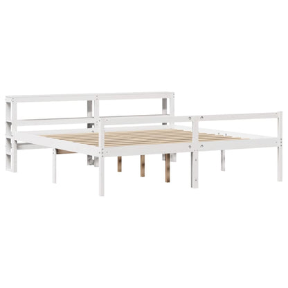 Senior Bed with Headboard without Mattress White 180x200 cm Super King