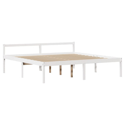 Senior Bed with Headboard without Mattress White 180x200 cm Super King
