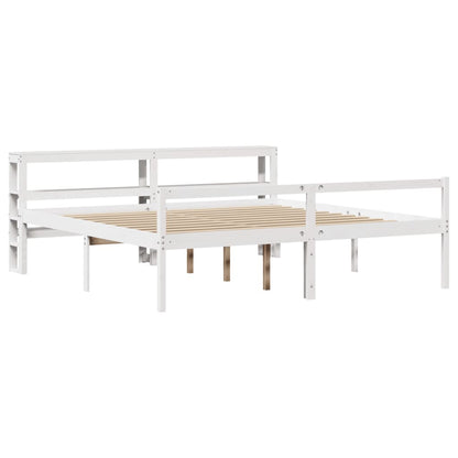 Senior Bed with Headboard without Mattress White 200x200 cm