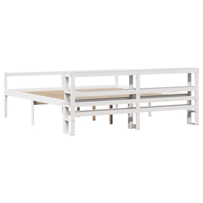 Senior Bed with Headboard without Mattress White 200x200 cm