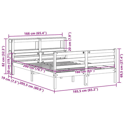 Bed Frame with Headboard without Mattress 160x200 cm