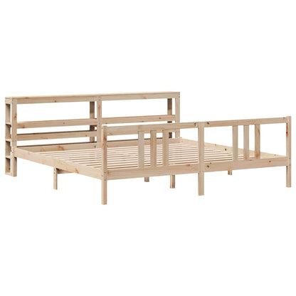 Bed Frame with Headboard without Mattress 200x200 cm