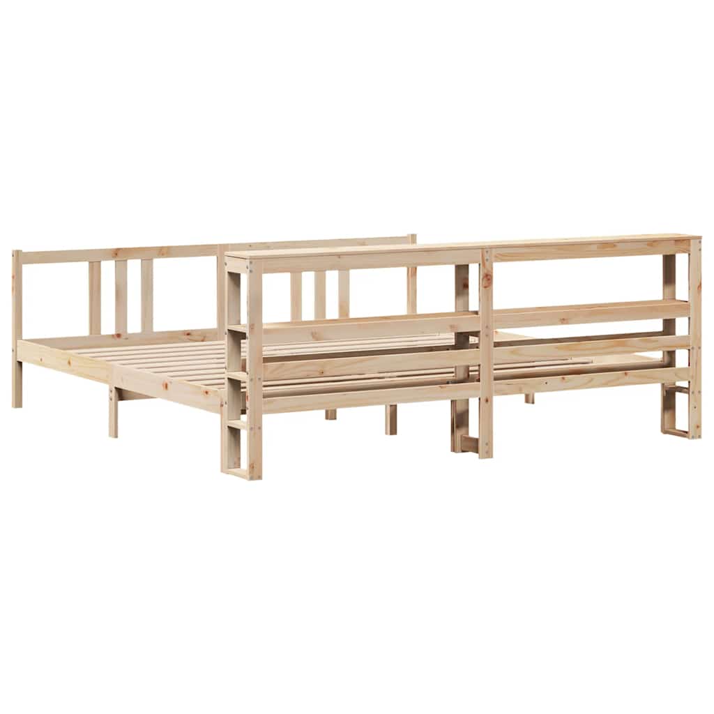 Bed Frame with Headboard without Mattress 200x200 cm