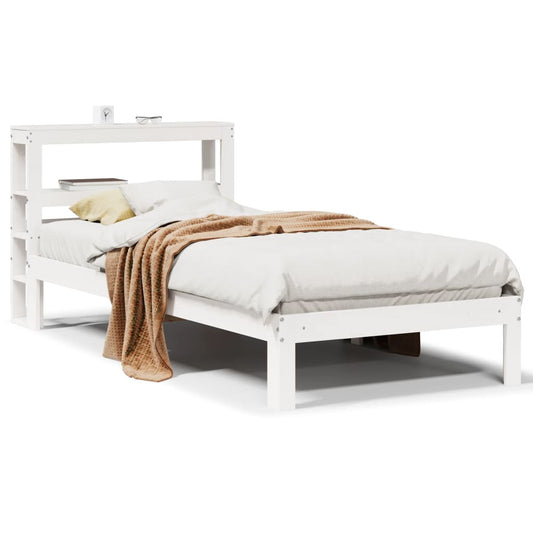 Bed Frame with Headboard without Mattress White 75x190 cm Small Single