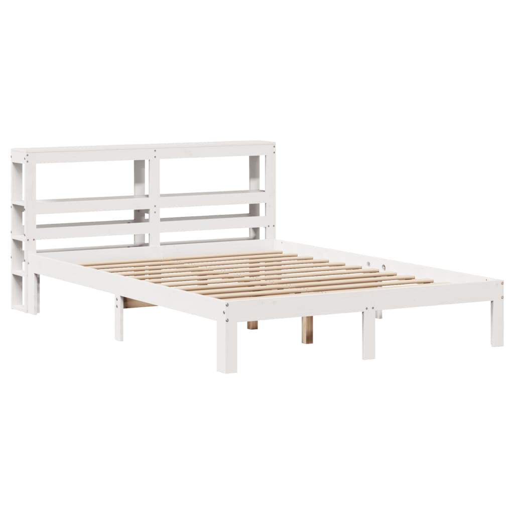 Bed Frame with Headboard without Mattress White 150x200 cm King Size