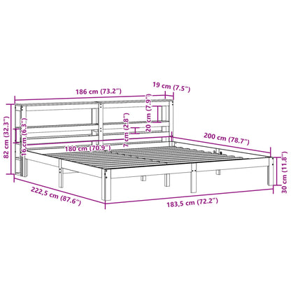Bed Frame with Headboard without Mattress 180x200 cm Super King