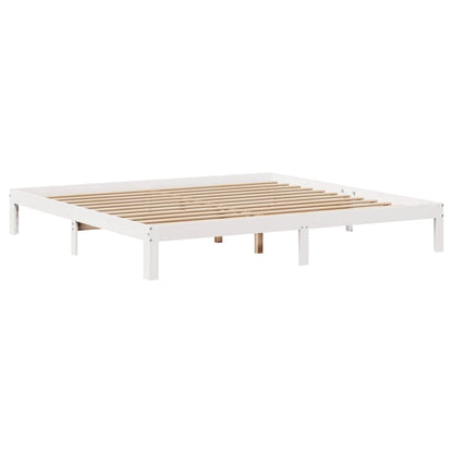 Bed Frame with Headboard without Mattress White 180x200 cm Super King