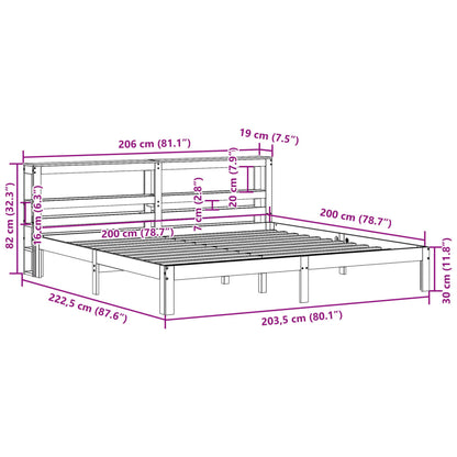 Bed Frame with Headboard without Mattress 200x200 cm