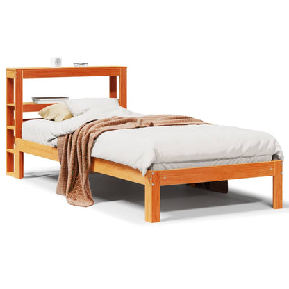 Bed Frame without Mattress Wax Brown 75x190 cm Small Single Solid Wood Pine