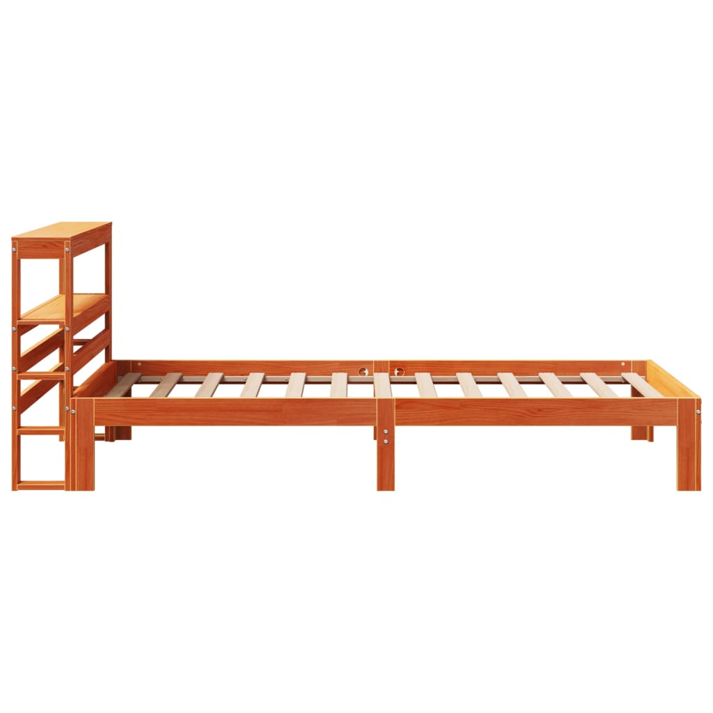 Bed Frame without Mattress Wax Brown 75x190 cm Small Single Solid Wood Pine