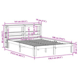 Bed Frame with Headboard Wax Brown 135x190 cm Double Solid Wood Pine