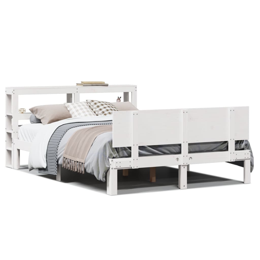 Bed Frame with Headboard without Mattress White 150x200 cm King Size