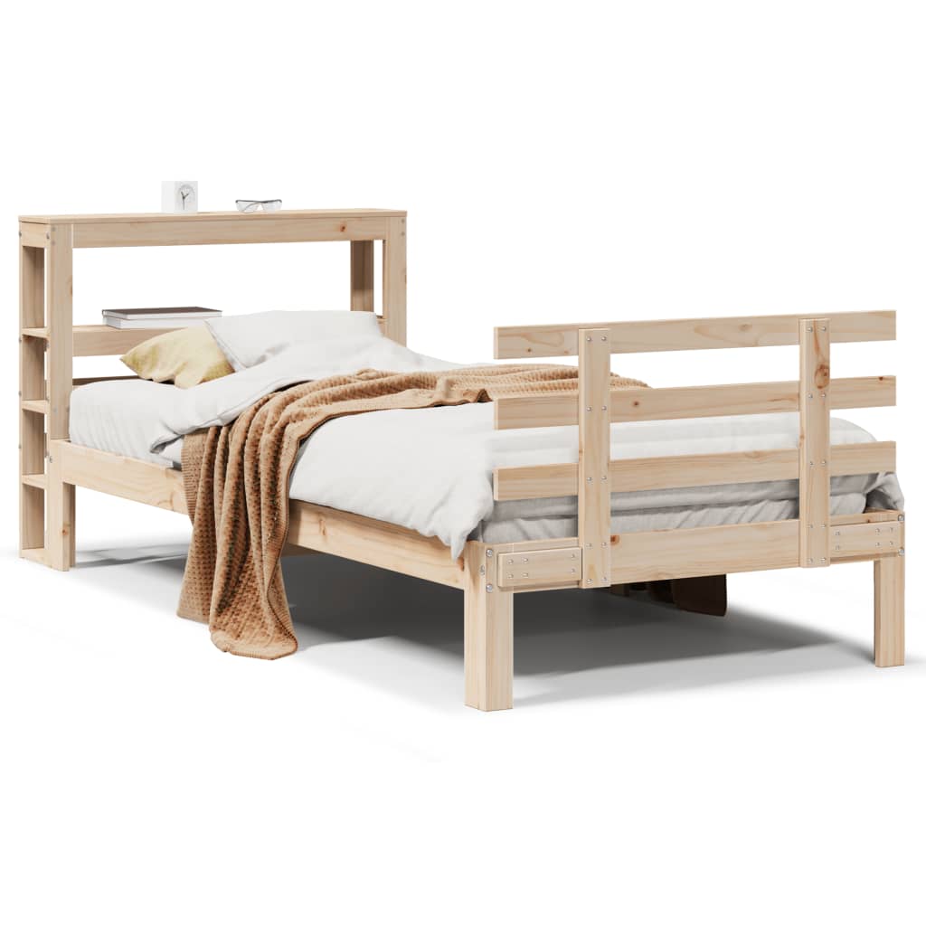 Bed Frame with Headboard without Mattress 75x190 cm Small Single