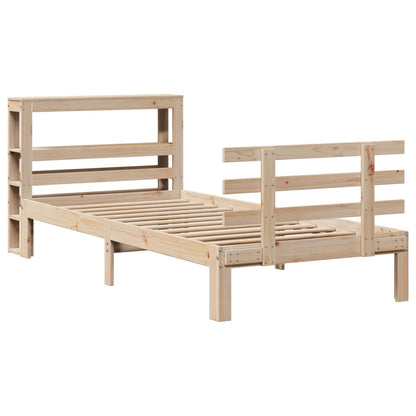 Bed Frame with Headboard without Mattress 75x190 cm Small Single
