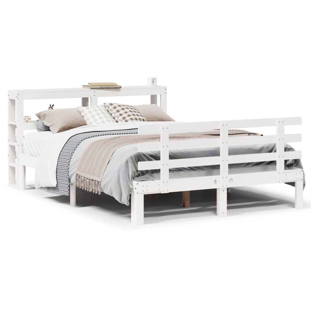 Bed Frame with Headboard without Mattress White 120x200 cm
