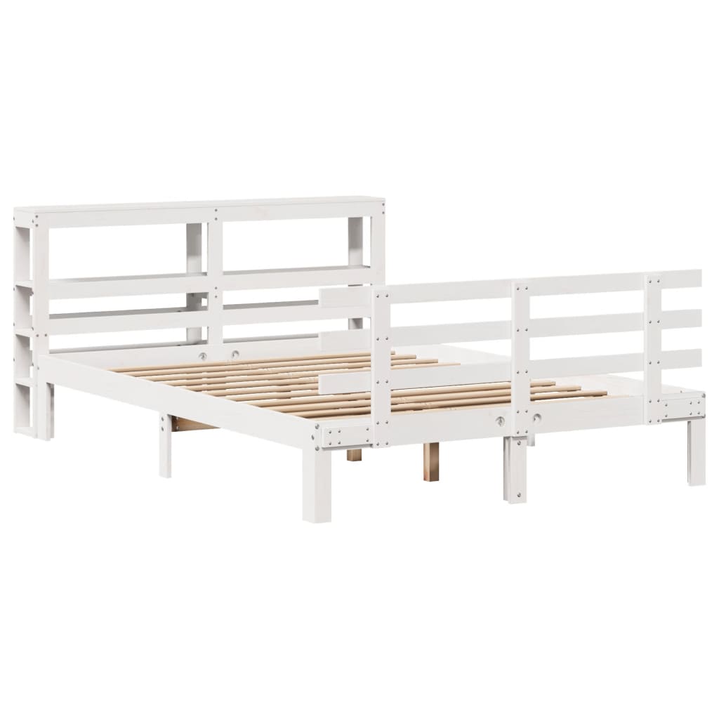 Bed Frame with Headboard without Mattress White 120x200 cm