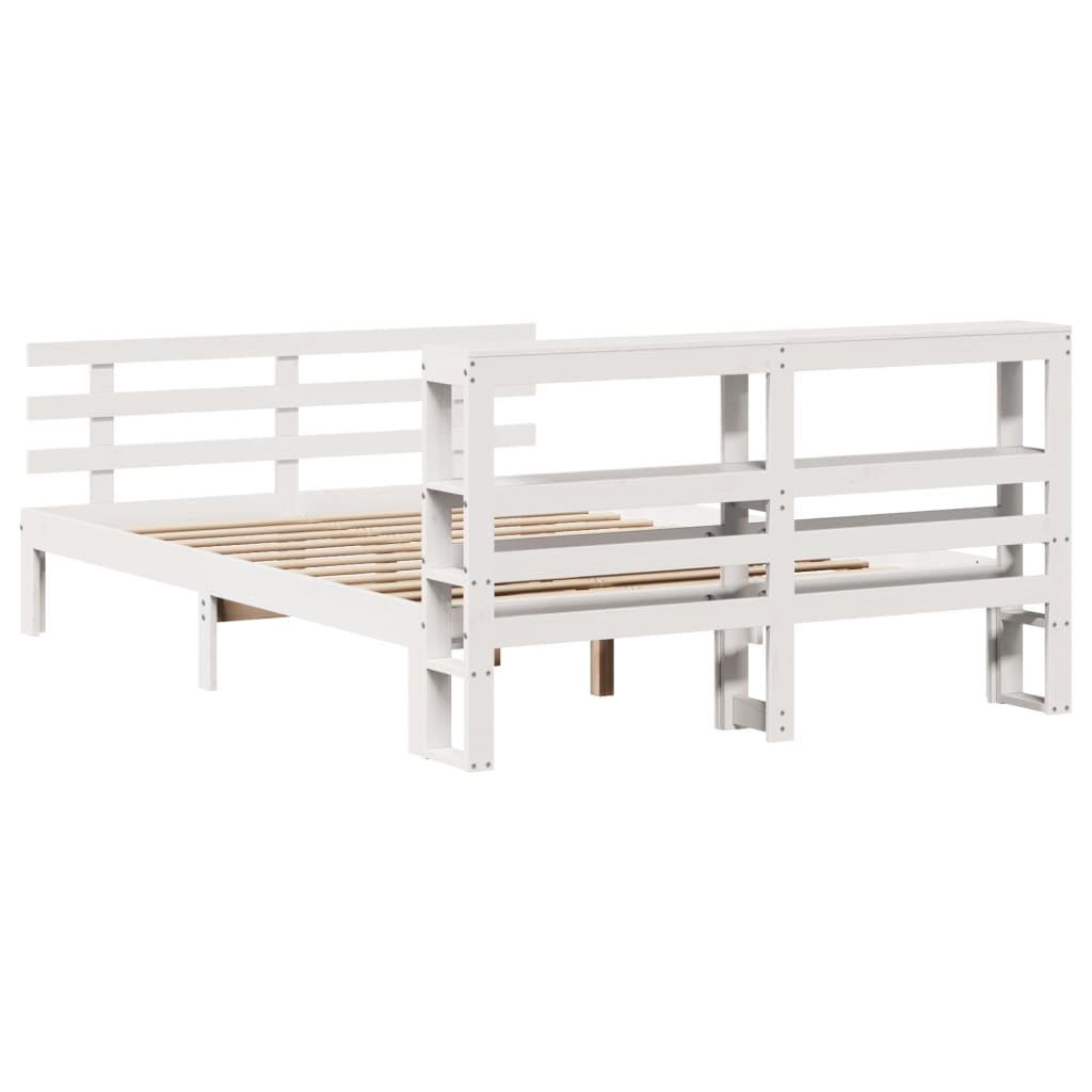 Bed Frame with Headboard without Mattress White 120x200 cm