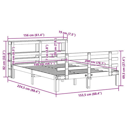 Bed Frame with Headboard without Mattress 150x200 cm King Size