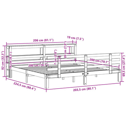 Bed Frame with Headboard without Mattress 200x200 cm