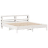 Bed Frame without Mattress White 200x200 cm Solid Wood Pine