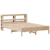 Bed Frame with Headboard 160x200 cm Solid Wood Pine