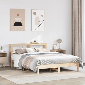 Bed Frame with Headboard 160x200 cm Solid Wood Pine