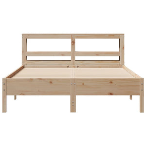 Bed Frame with Headboard 160x200 cm Solid Wood Pine