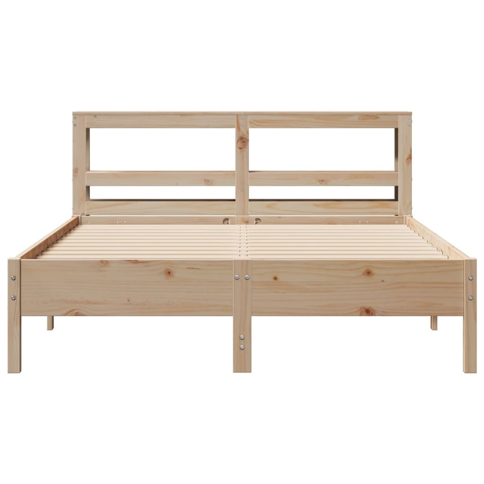 Bed Frame with Headboard 160x200 cm Solid Wood Pine