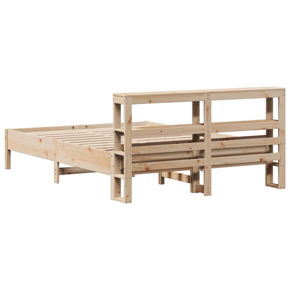 Bed Frame with Headboard 160x200 cm Solid Wood Pine