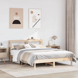 Bed Frame with Headboard 140x200 cm Solid Wood Pine